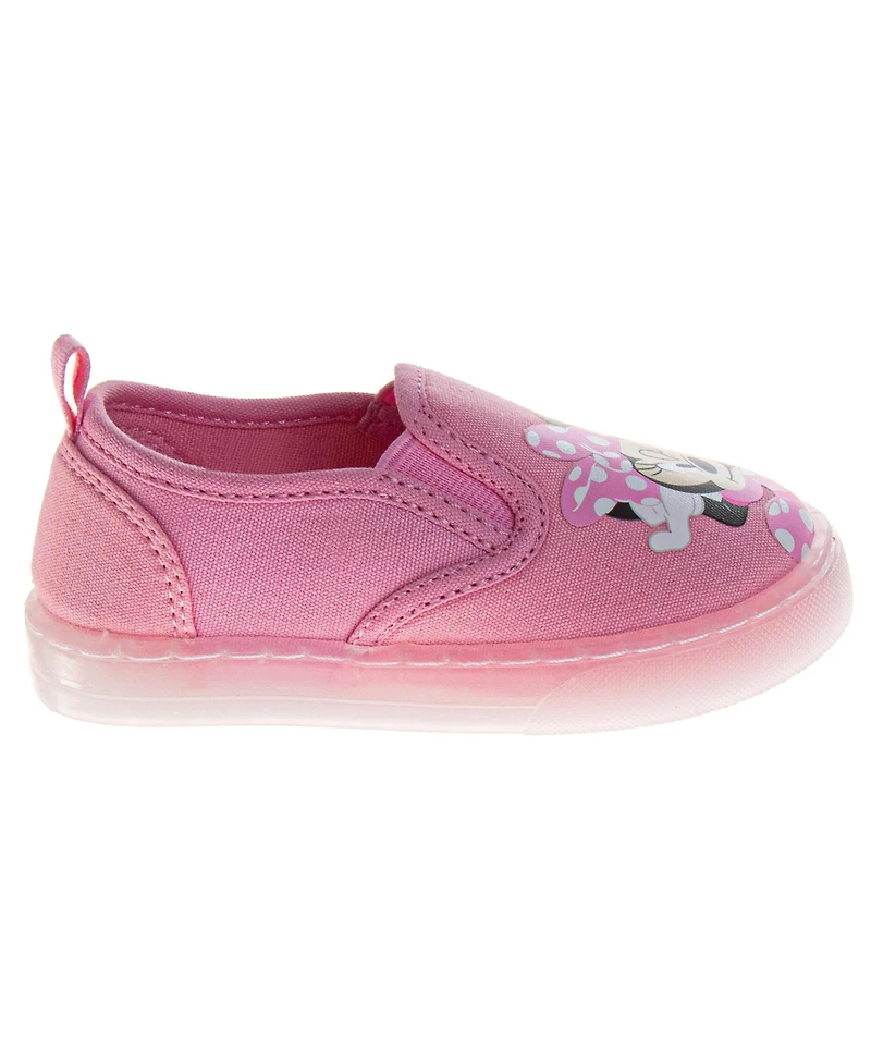 Minnie Mouse Girl's (7-12) Slip On Canvas Girls Polka Dot No Lace Everyday Wear Comfortable Durable Sole