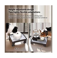 Aronkl Elevated Diatomite Pet Feeder Stand Adjustable Height Absorbent Spill Clean Station