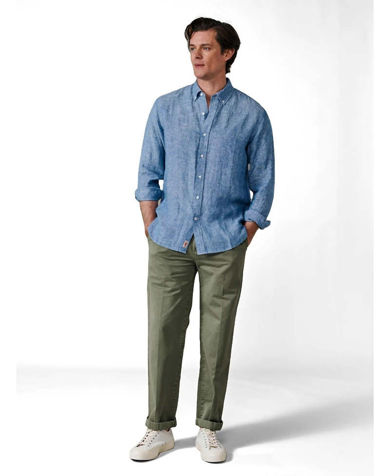 Aubin Men's Worlaby Linen Long Sleeve Shirt