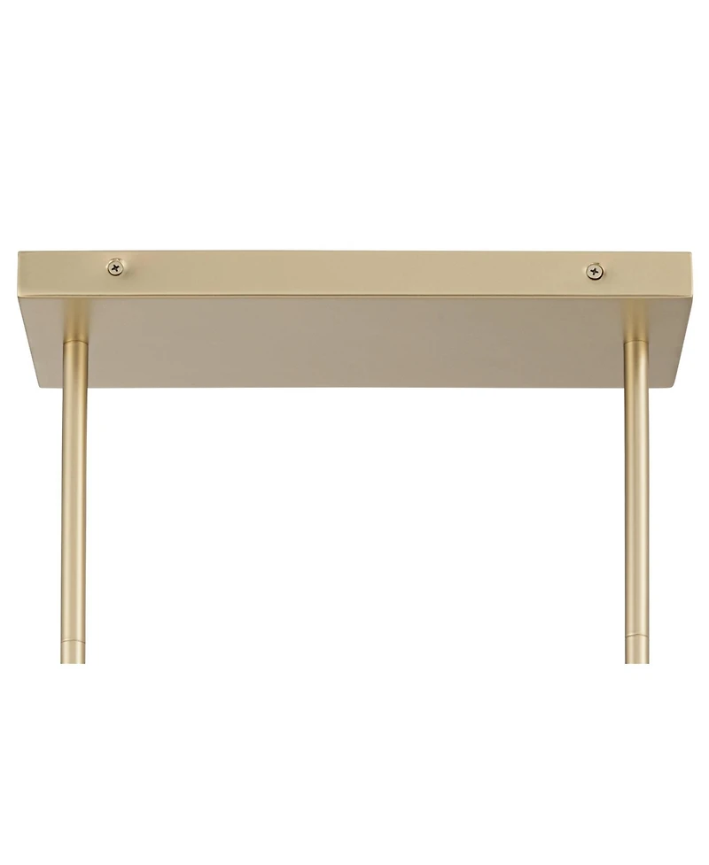 Possini Euro Design Davinos Wide Satin Gold 6-Light Linear Pendant Light