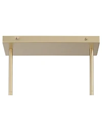 Possini Euro Design Davinos Wide Satin Gold 6-Light Linear Pendant Light