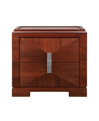 Streamdale Furniture Mid-Century Modern 2-Drawer Wood Nightstand with Diamond Pattern