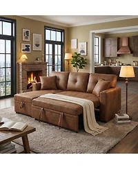 Streamdale Furniture Reversible Sectional Sleeper Sofa with Storage
