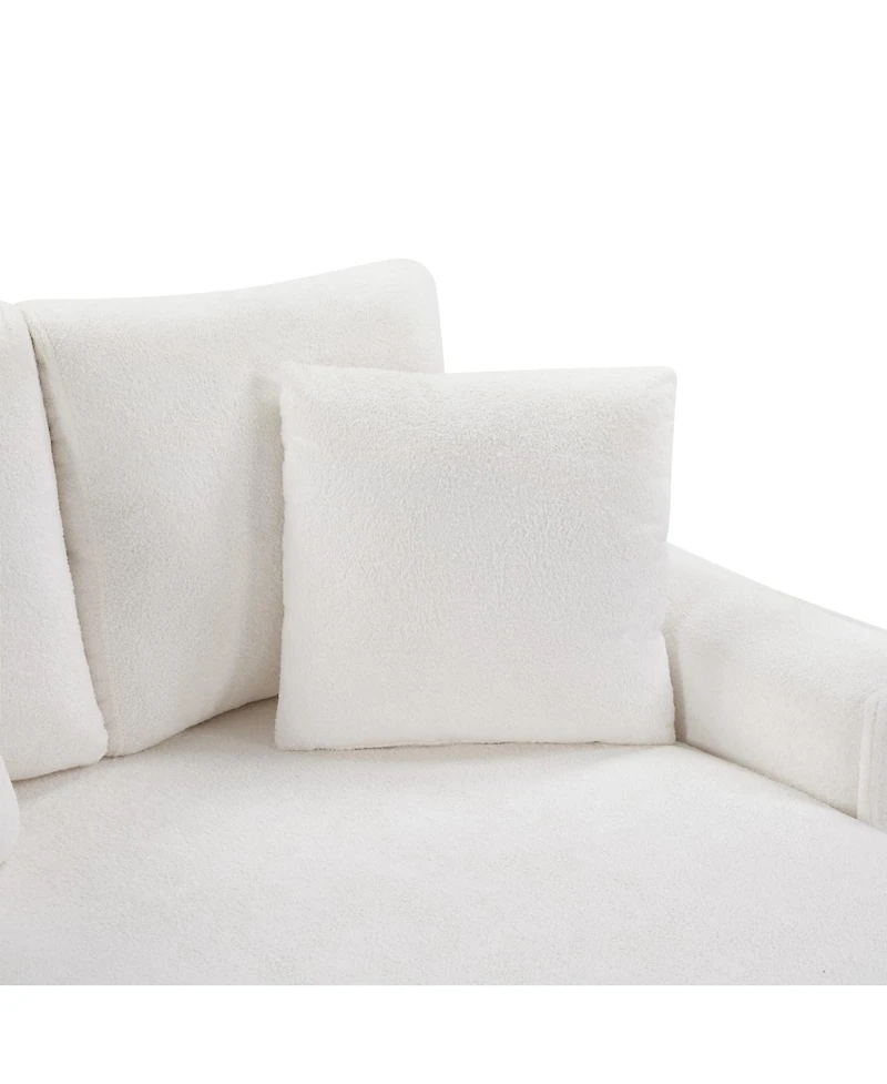 Streamdale Furniture Modern Chaise Sofa Bed with Hidden Storage and Pillows