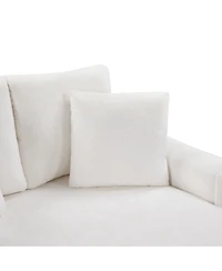 Streamdale Furniture Modern Chaise Sofa Bed with Hidden Storage and Pillows