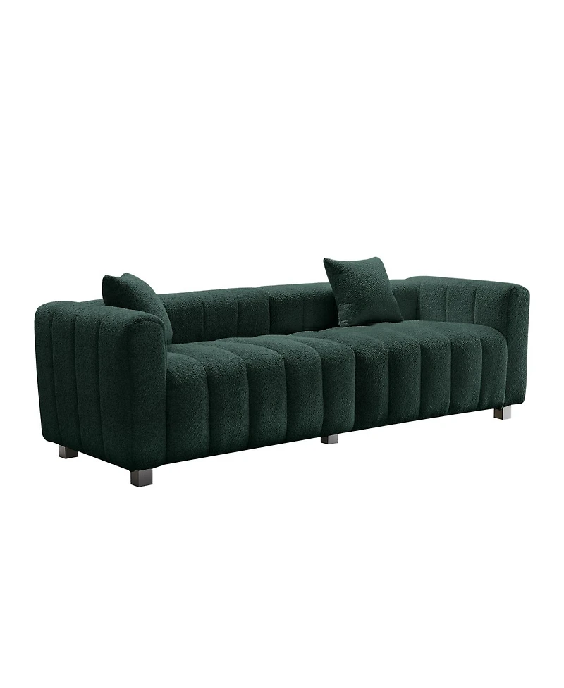 Streamdale Furniture Premium Velvet 3-Seater Sofa with Metal Legs and 2 Pillows
