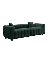 Streamdale Furniture Premium Velvet 3-Seater Sofa with Metal Legs and 2 Pillows