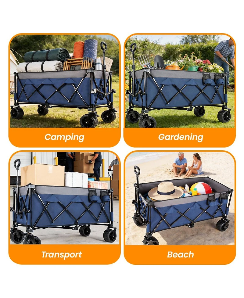 Streamdale Furniture 51-inch Heavy-Duty Foldable Utility Wagon 480lbs Capacity
