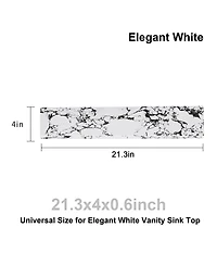 Sillysis 31/37/43/49 Inch Artificial Marble Bathroom Vanity Top with Rectangular Undermount Sink, Overflow, 4 Inch Backsplash