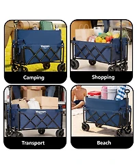 Streamdale Furniture Expandable Dual-Layer Utility Wagon with 5inch Wide Wheels 220lbs Capacity