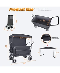 Streamdale Furniture Streamdale Multi-Functional Folding Wagon Cart with Canopy and All-Terrain Tires