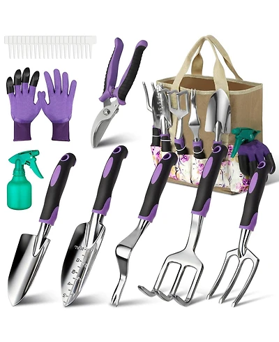 Xdovet Garden Tools Set Stainless Steel Kit With Tote Bag Rubber Handle Gift For Women Beginners Succulent Home