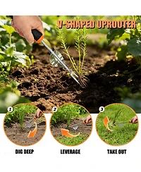 Xdovet Weed Puller Tool Stainless Steel Garden Weeding Set