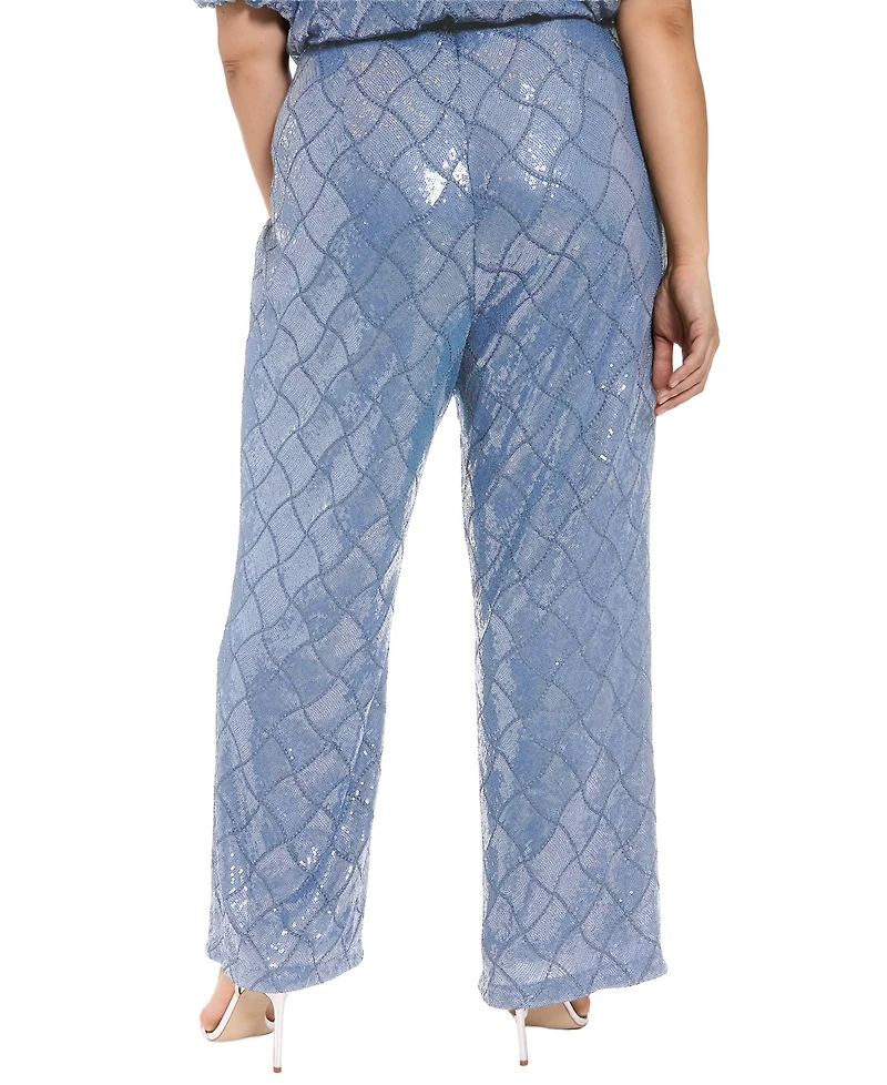 Muse Plus Sequined Pull-On Pants