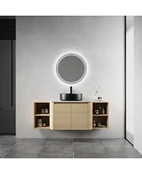 Sillysis Inch Wall Mounted Bathroom Vanity with Ceramic Vessel Sink