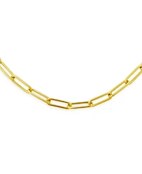 Bling Jewelry Rounded Link Paperclip Chain Necklace Gold Plated Sterling Silver