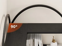 homfan 5-Tier L-Shaped Corner Bookshelf, Industrial Bookcase with Metal Frame, Open Wood and Storage Shelves, Office Display Rack