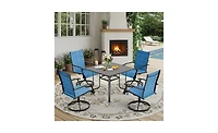Erommy 5 Piece Patio Dining Set, Outdoor Table And Chairs Set For 4