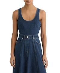 Reiss Women's Rosie Waisted Denim Midi Dress