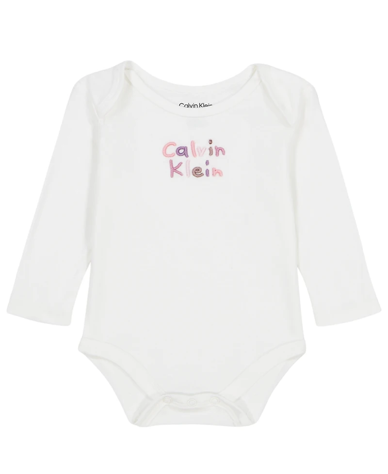 Calvin Klein Baby Girls' Hooded Jacket, Bodysuit and Pants, 3-Piece Set