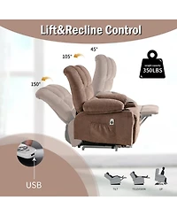 Clihome Power Lift Recliner Chair Recliners for Elderly with Heat and Massage Recliner Chair for Living Room with Infinite Position and Side Pocket