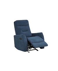 Clihome Durable Microsuede Velvet Manual Recliner with Rocker Function, Double Stitched Seam Accent Chair with Side Handle Release