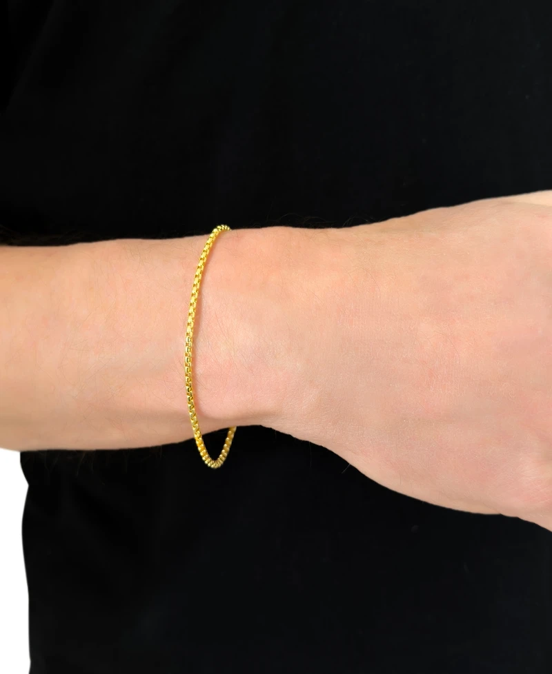 Rounded Box Link Chain Bracelet 8", in 14k Gold