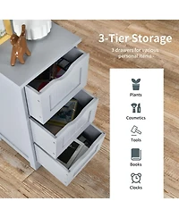 Volenca Slim 3-Drawer Free-Standing Bathroom Floor Cabinet, 25-in H