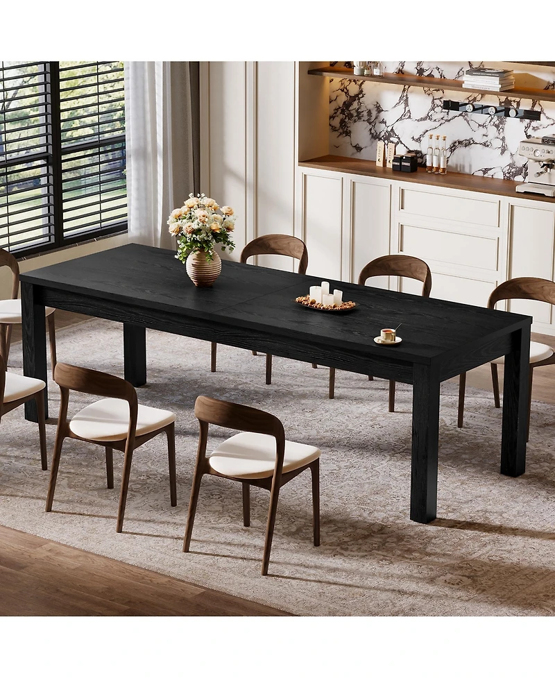 Tribesigns 78.7" Large Dining Table for 6 8 10, Solid Wood Rustic Kitchen Table, Modern Farmhouse Rectangular Desk