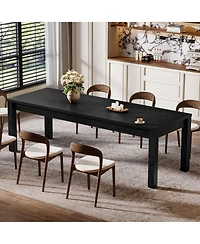 Tribesigns 78.7" Large Dining Table for 6 8 10, Solid Wood Rustic Kitchen Table, Modern Farmhouse Rectangular Desk