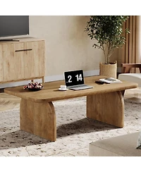 Tribesigns Rectangle Coffee Table, 47-Inch Wood Rectangular Living Room Farmhouse Accent Center Table Low Cocktail Tea with Sturdy Base &