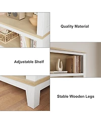 gaomon Modern Farmhouse 5-Tier Wooden Bookcase – 71" Tall Bookshelf with Adjustable Shelves, Sturdy Wood Frame and Legs, Large Sturdy Display Shelf