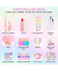 Gnuadz Real Makeup Kit Washable Pretend Play Gift for Girls