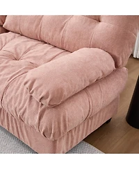 Clihome Modular Sectional Sofa Cloud Couch, L Shaped Sectional Couches for Living Room, Deep Seat Modular Couch with Round Armrests 6 Pillows