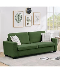 homfan Modern Oversized Deep Seat Loveseat with Soft Corduroy Fabric, Machine-Washable Covers and Durable Metal Frame - Cozy Seating for Living Room