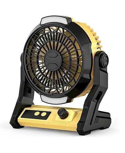 Cowsar 10000mAh Rechargeable Camping Fan with Timer and Light