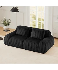 Maison Boucle 82'' Modern Flannelette Modular Loveseat Sofa, Deep Seat, 2 Seater