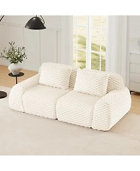 Maison Boucle 82'' Modern Flannelette Modular Loveseat Sofa, Deep Seat, 2 Seater