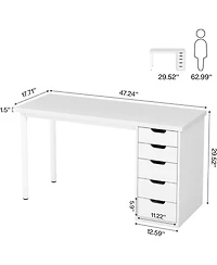 Tribesigns Computer Desk with 5 Drawers, Home Office Desk with Storage