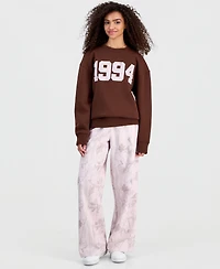 Almost Famous Juniors' Woodland Camo-Print Wide-Leg Sweatpants