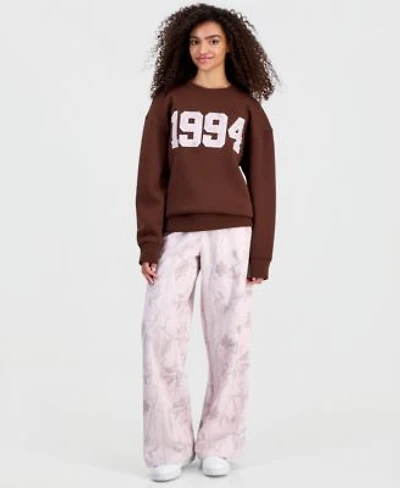 Madden Girl Juniors Crewneck Sweatshirt Camo Print Wide Leg Sweatpants