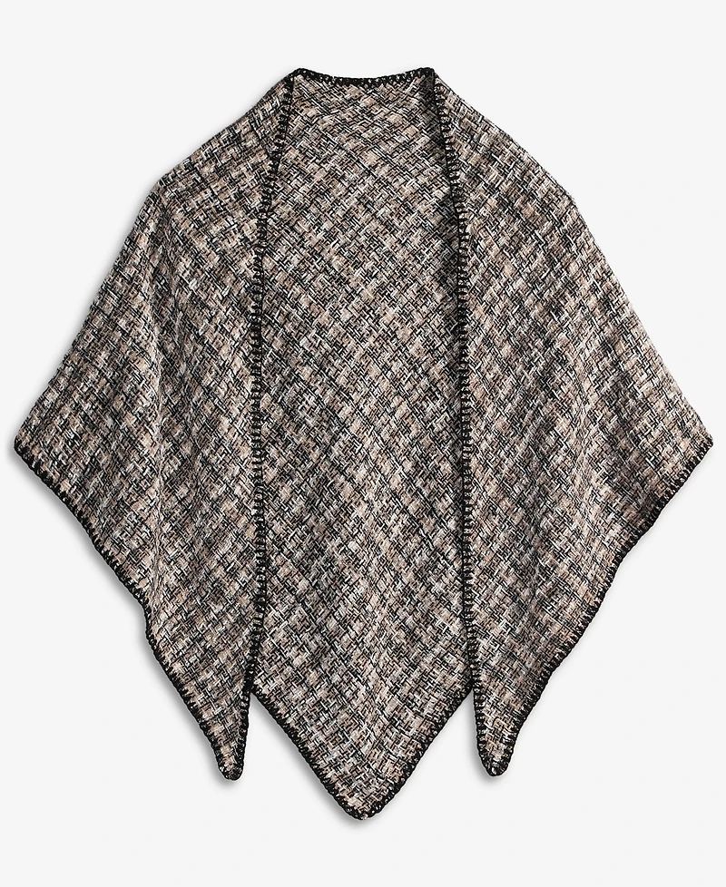 Style & Co Women's Chenille Space-Dye Triangle Black Wrap Scarf, Macy's Exclusive