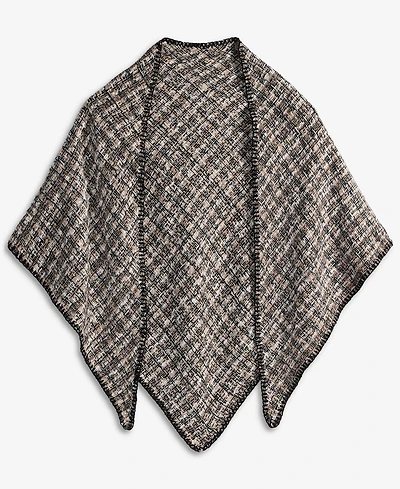 Style & Co Women's Chenille Space-Dye Triangle Black Wrap Scarf, Macy's Exclusive