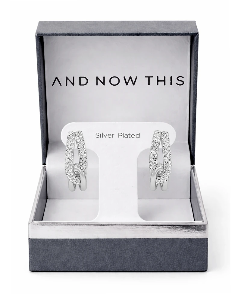 And Now This Crystal Interlock J Hoop Earrings