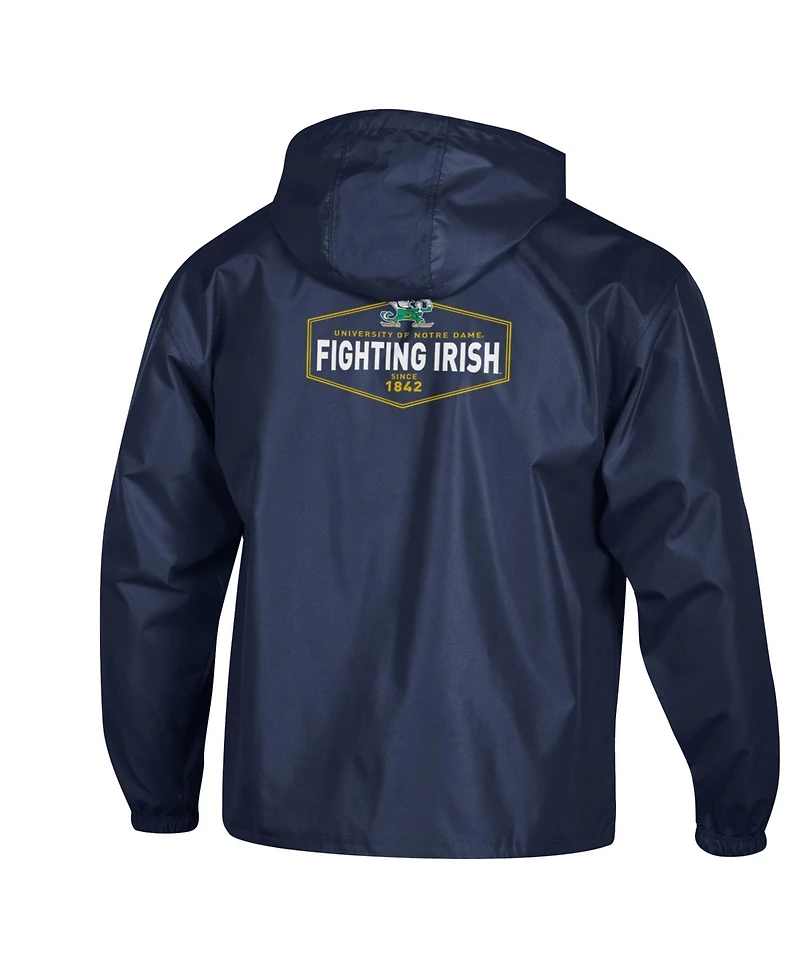 Champion Men's Navy Notre Dame Fighting Irish Delay Packable Half-Zip Jacket