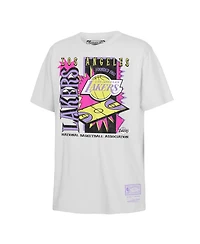 Mitchell & Ness Big Boys and Girls White Los Angeles Lakers Neon Court Shock T-Shirt