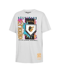 Mitchell & Ness Big Boys and Girls White Baltimore Orioles Cooperstown Neon Field Shock T-Shirt