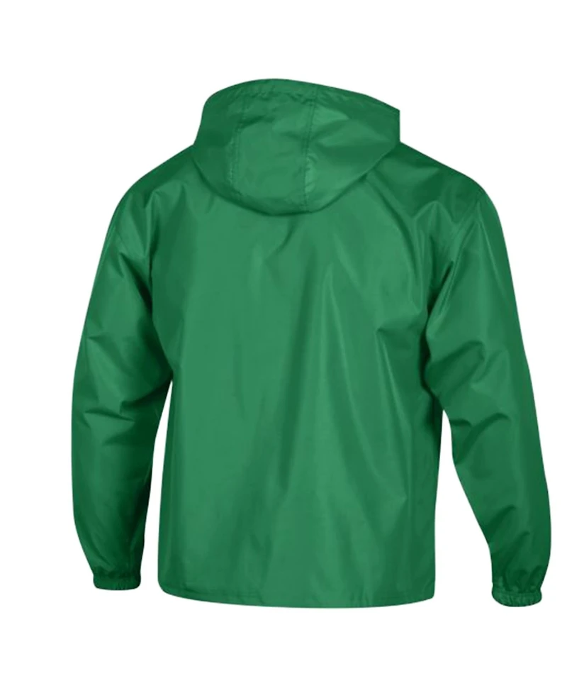 Champion Men's Kelly Green Philadelphia Eagles Packable Hooded Windbreaker Half-Zip Jacket
