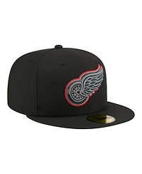 New Era Men's Black Detroit Red Wings Color Pop 59FIFTY Fitted Hat