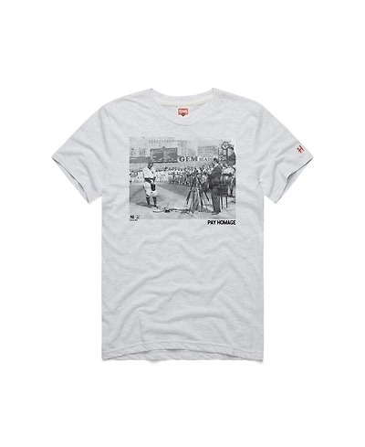 Homage Men's Lou Gehrig Ash New York Yankees Cooperstown Collection Pay Tri-Blend T-Shirt